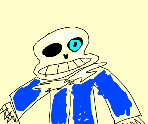 Poorly drawn picture of Sans from Undertale